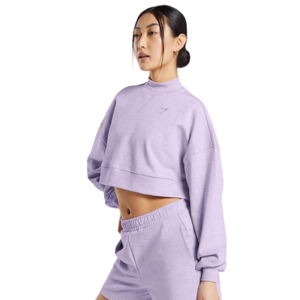 Gymshark Rest Day Sweats Cropped Pullover Size Large